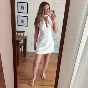 Odd Muse Halter Mini Dress White